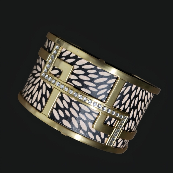 Brighton Gold Christo Nile Wide Cuff Bracelet Riversible-Like New - Picture 4 of 8